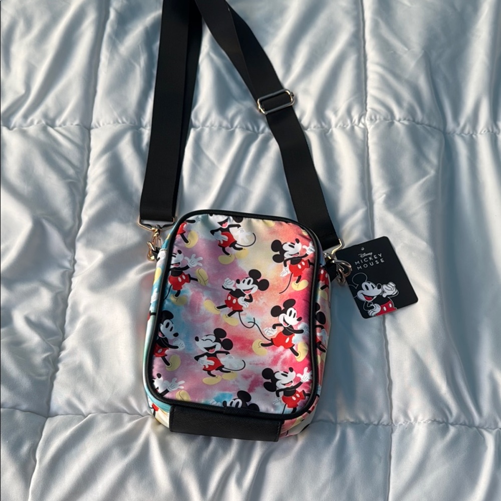 Disney Black Crossbody Bag with Floral Design
